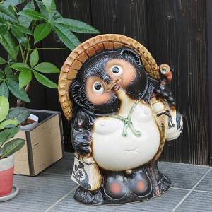 信楽焼 40号福ひねり狸 たぬき タヌキ 開運 縁起物 可愛い 陶器 商売 