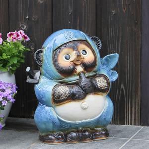 超特大‼️ レア　希少品　信楽焼　開運　アンティーク　八方縁起　たぬきの置物 信楽焼 青忍者狸(大)たぬき タヌキ 開運 縁起物 可愛い 陶器 商売繁盛