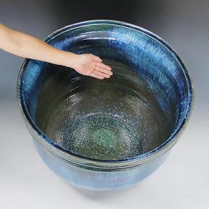 青窯変 天水型大型サイズ水鉢 信楽焼 金魚鉢、...の詳細画像3
