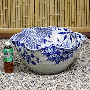 17号四季花ひねり水鉢 信楽焼 金魚鉢、メダカ...の詳細画像2