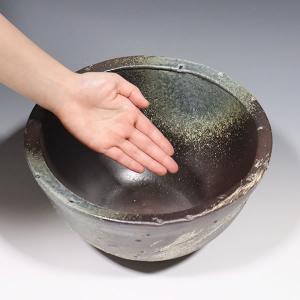10号青ハケ目水鉢 信楽焼 金魚鉢、メダカ鉢に...の詳細画像3