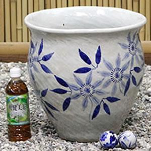 12号テッセン絵手ひねり水鉢 信楽焼 金魚鉢、...の詳細画像3