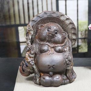 信楽焼 20号古信楽福々ひねり狸 たぬき タヌキ 開運 縁起物 可愛い