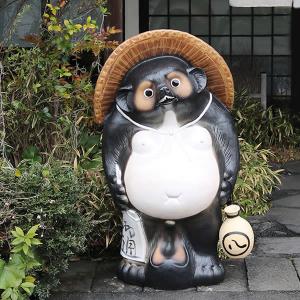 信楽焼 35号福ひねり狸 たぬき タヌキ 開運 縁起物 可愛い 陶器 商売