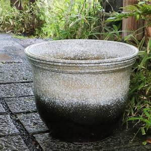 20号白窯変天水鉢 信楽焼 金魚鉢、メダカ鉢に...の詳細画像1