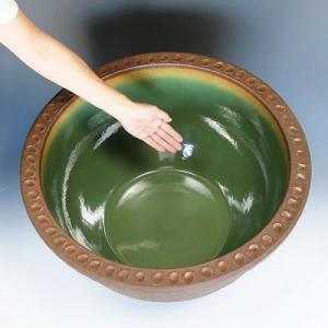 20号トチリ碗型水鉢 信楽焼 金魚鉢、メダカ鉢...の詳細画像3