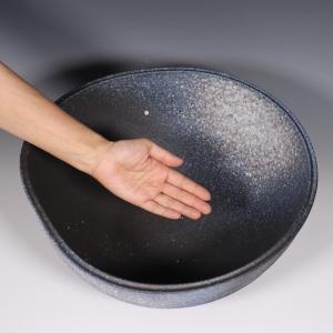 信楽焼 14号青窯肌変形水鉢 su-0285の詳細画像3