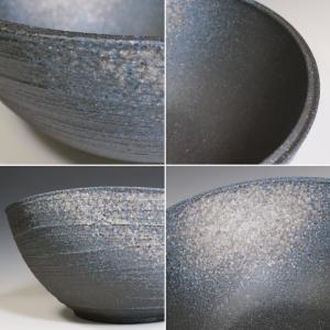 信楽焼 14号青窯肌変形水鉢 su-0285の詳細画像4