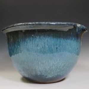 信楽焼 17号青ビードロ片口水鉢 su-0284の詳細画像3