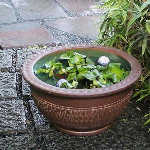 18号トチリ碗型水鉢 信楽焼 金魚鉢、メダカ鉢...の詳細画像1