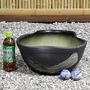 12号黄釉ハケメ三方曲げ水鉢 信楽焼 金魚鉢、...の詳細画像2
