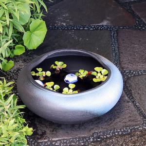 15号青窯変水鉢　信楽焼　金魚鉢、メダカ鉢にお勧め　陶器　鉢　手水鉢　［su-0181］