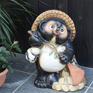 信楽焼きたぬき 5号福々狸オス 陶器タヌキ たぬき置物 ［ta-0070