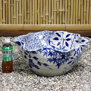 15号四季花ひねり水鉢 信楽焼 金魚鉢、メダカ...の詳細画像2