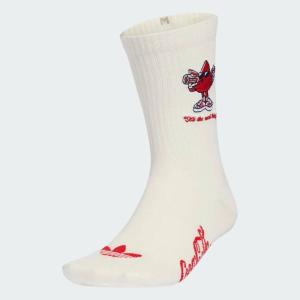 adidas 26Q3 6/6 GRAPHIC CREW SOCK 2 PAIR PER PACK COCA COLA コアホワイト/ビビッドレッド KY7158