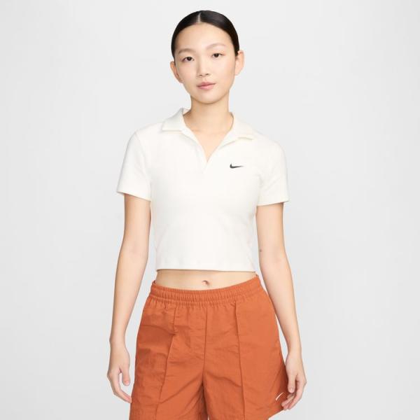 NIKE SU24 NIKE WMNS NSW ESSENTIAL S/S POLO セイル/ブラッ...