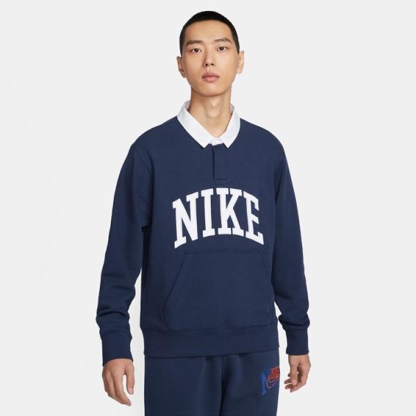 NIKE SU24 NIKE CLUB HYBRID FT L/S POLO ミッドナイトネイビー/...