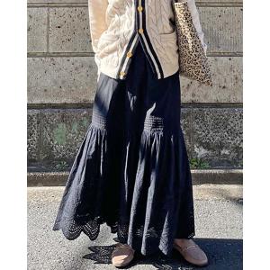 【Canaria Style】裾カットワークレーススカート