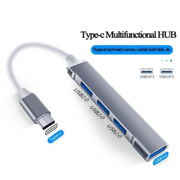USBハブCタイプUSB 3.0,4ポート,マルチプラグアダプター,otg,macbook pro ...