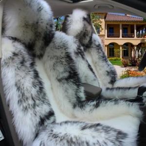 2020高品質100% オーストラリア羊毛カバー毛皮冬暖かいナチュラルウールシートクッション1 pc白フロント車のシートカバー｜itemselect