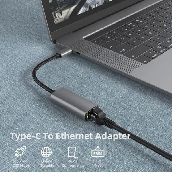 イーサネットアダプター-usbcタイプUSB-Cからrj45lan,macbook pro,sams...