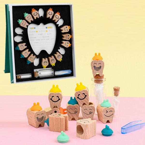 木製の赤ちゃんの歯の箱,収納オーガナイザー,お土産箱,男の子と女の子のためのかわいいギフト