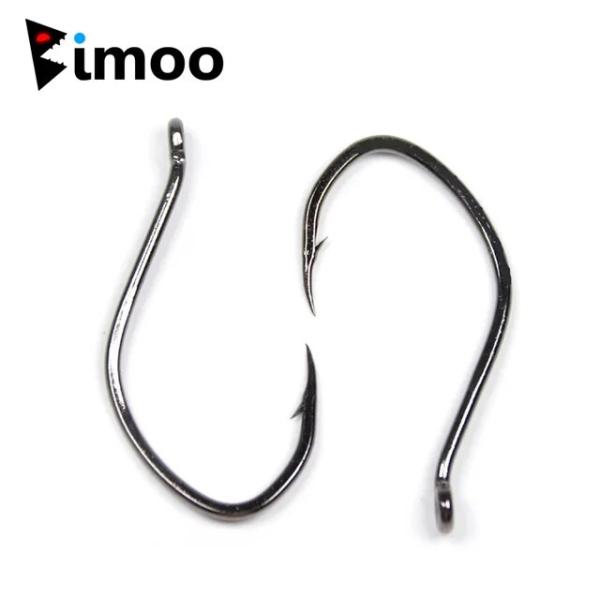 Bimoo-ステンレス鋼の釣りのフック,20個,高炭素鋼のバー,ブラックニッケルキャブフックのサイズ...