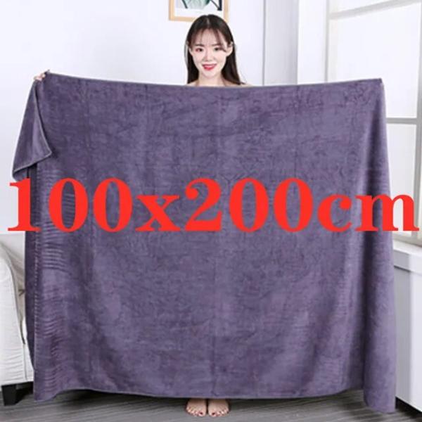 100X200cmSuper厚いマイクロファイバーバスタオル-高吸水性、ソフト、速乾性と特大バスライ...