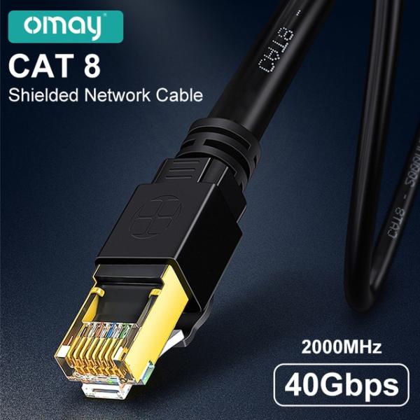 Omay-Rj45イーサネットネットワークケーブルcat8 cat7 40gbps 2000mhz,...
