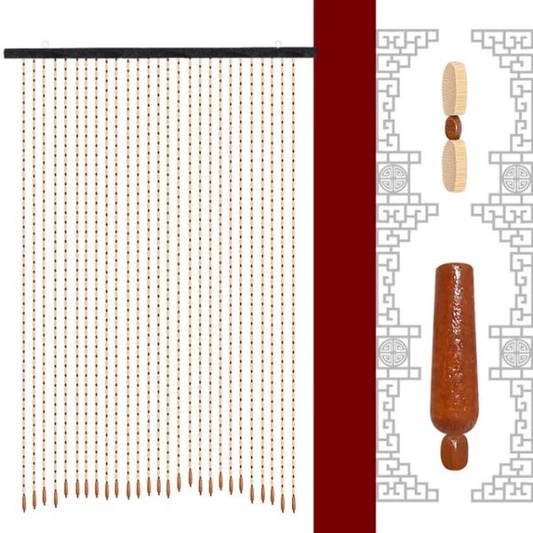 木製ビーズカーテン,90x175cm,27ライン,ドア,入り口,リビングルームの窓用の手作りカーテン