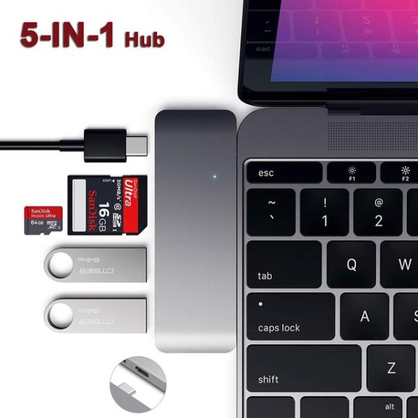 MacBook Pro Air/USB-C iPad Pro 3 SD/Tfカードリーダー用のUSB...