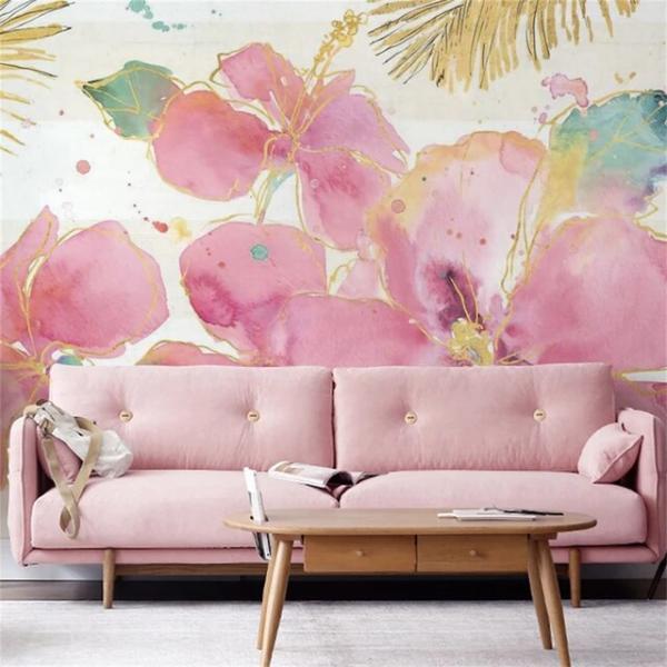カスタムメイドの花の壁紙,リビングルーム,ベッドルーム,アートの3D壁画用の花のパターン