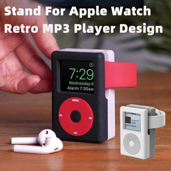Apple Watch用充電スタンド,再生品ベース,レトロ,mp3プレーヤーデザイン,ソフトホルダー...