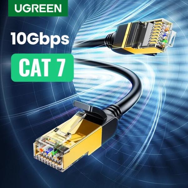 Ugreen猫7イーサネットケーブルの高速フラットギガビットstp RJ45 lanケーブル10 5...