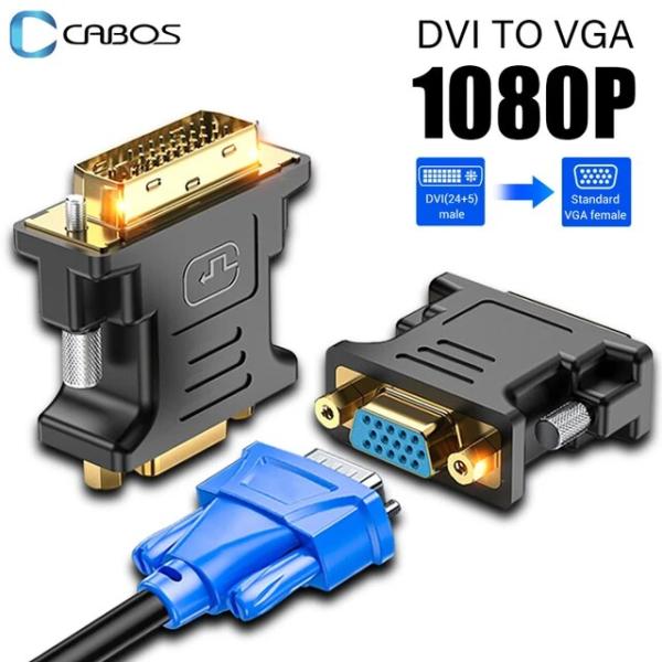 HD 1080p dvi-vgaアダプター,オス-vgaケーブルへの変換,コンピューター,ホスト,h...