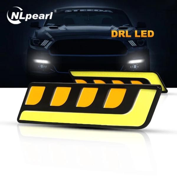 Nlpearl-車のヘッドライトセット,2色,黄色,白,12V,外部車両,低消費電力,2ユニット