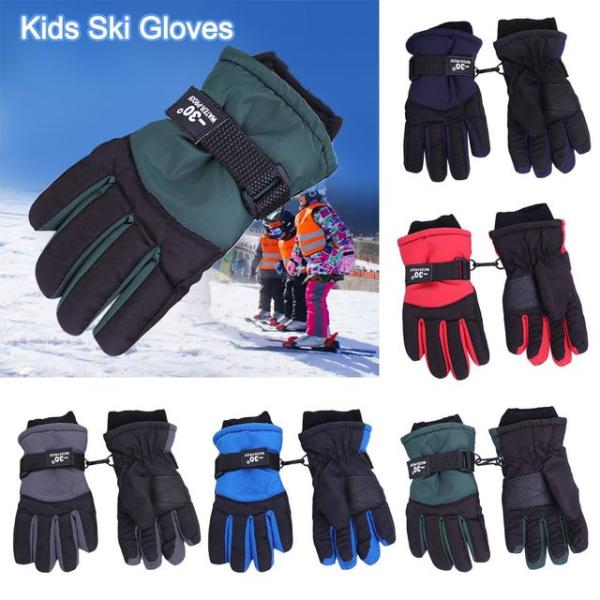 子供用の冬用スキーグローブ,厚くて暖かいミトン,防風性のある防水手袋,6?10歳,冬用