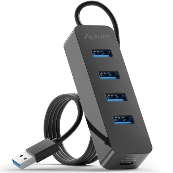 Alxum usb 3.0ハブ5 5gbpsの高速4ポートusbスプリッタタイプc充電ポートusb延...