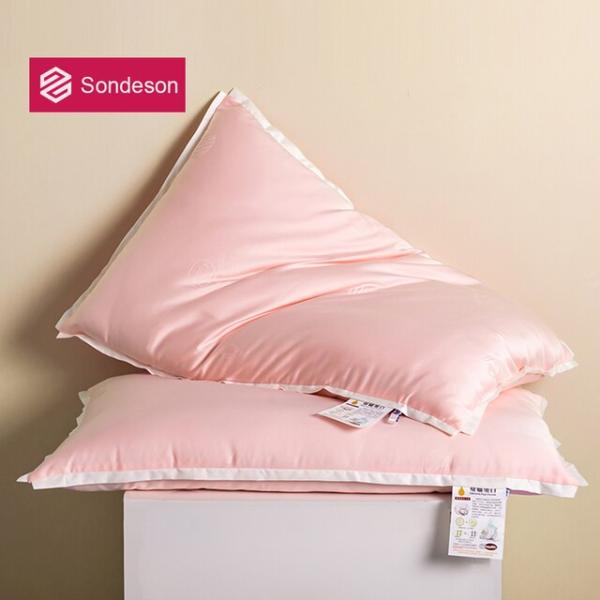 ソニソン-枕カバー,豪華な枕,ピンク,100% ナチュラル,クイーン,寝具,3Dスタイル,睡眠,首の...