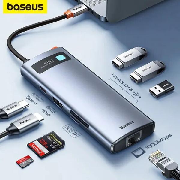 Baseus 4K 60Hz USB C Hub Type C to Ethernet Port P...