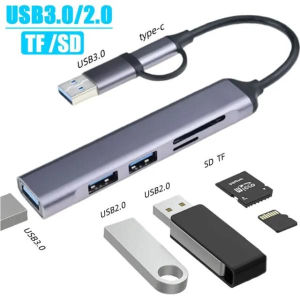 USBCハブ,USB 3.0,tf/sdポート2.0,マルチソケット,Lenovo,Huawei,X...