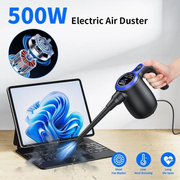 圧縮電気掃除機500W,PC洗浄用ダスター,ブロワー,家庭用ヘアペーパークリーナー,デスクトップブロ...