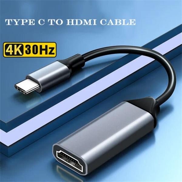 USB Type-Cケーブル付きコンバーターコンバーター,4K USBタイプC,HDMI互換アダプタ...