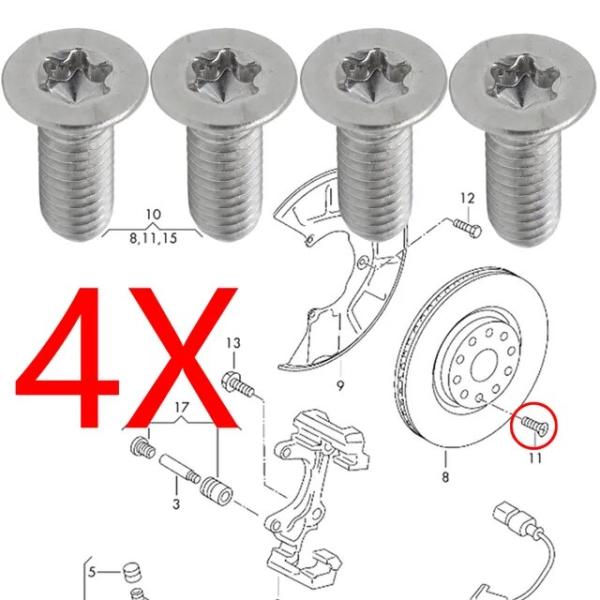 Audi q2 q3 q4 q5 q7q8用の4x六角ソケット,フロントおよびリアブレーキローターデ...