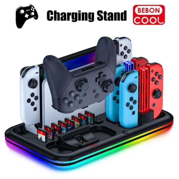 Beboncool-Nintendo Switch pro用の充電スタンド,スイッチ用のコントローラ...