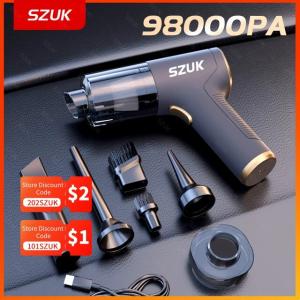 Szuk-ミニ強力な車の掃除機、強力な吸引、車用のハンドヘルド、ワイヤレス、ポータブル家電98000pa