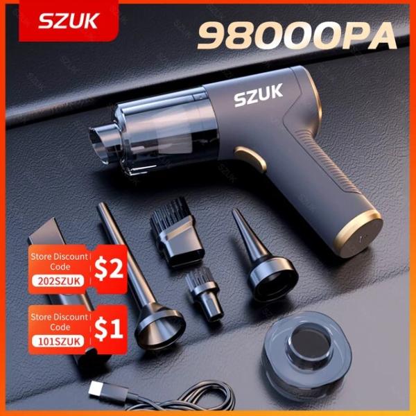 Szuk-ミニ強力な車の掃除機、強力な吸引、車用のハンドヘルド、ワイヤレス、ポータブル家電98000...