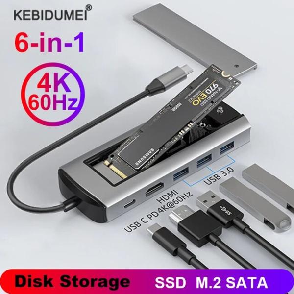 USB cドッキングステーション (ディスクストレージ機能付き) 、タイプcからhdmi互換アダプタ...