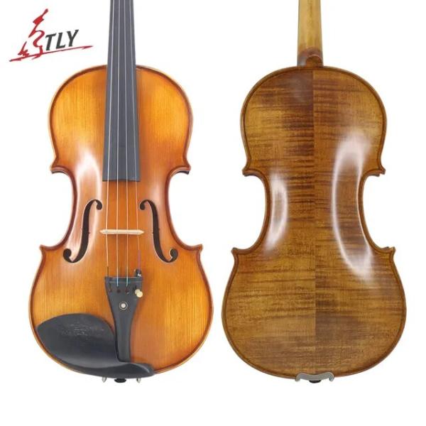 ガラシ-新しい天然炎のバイオリン,手作りの手工芸品,弦付き楽器,エボニーフィットケース