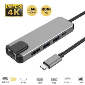 Usbタイプcハブタイプcにhdmi対応4 922k vgaアダプタRJ45 lanイーサネットsd tf USB-C 3.0 typecビデオmac｜itemselect